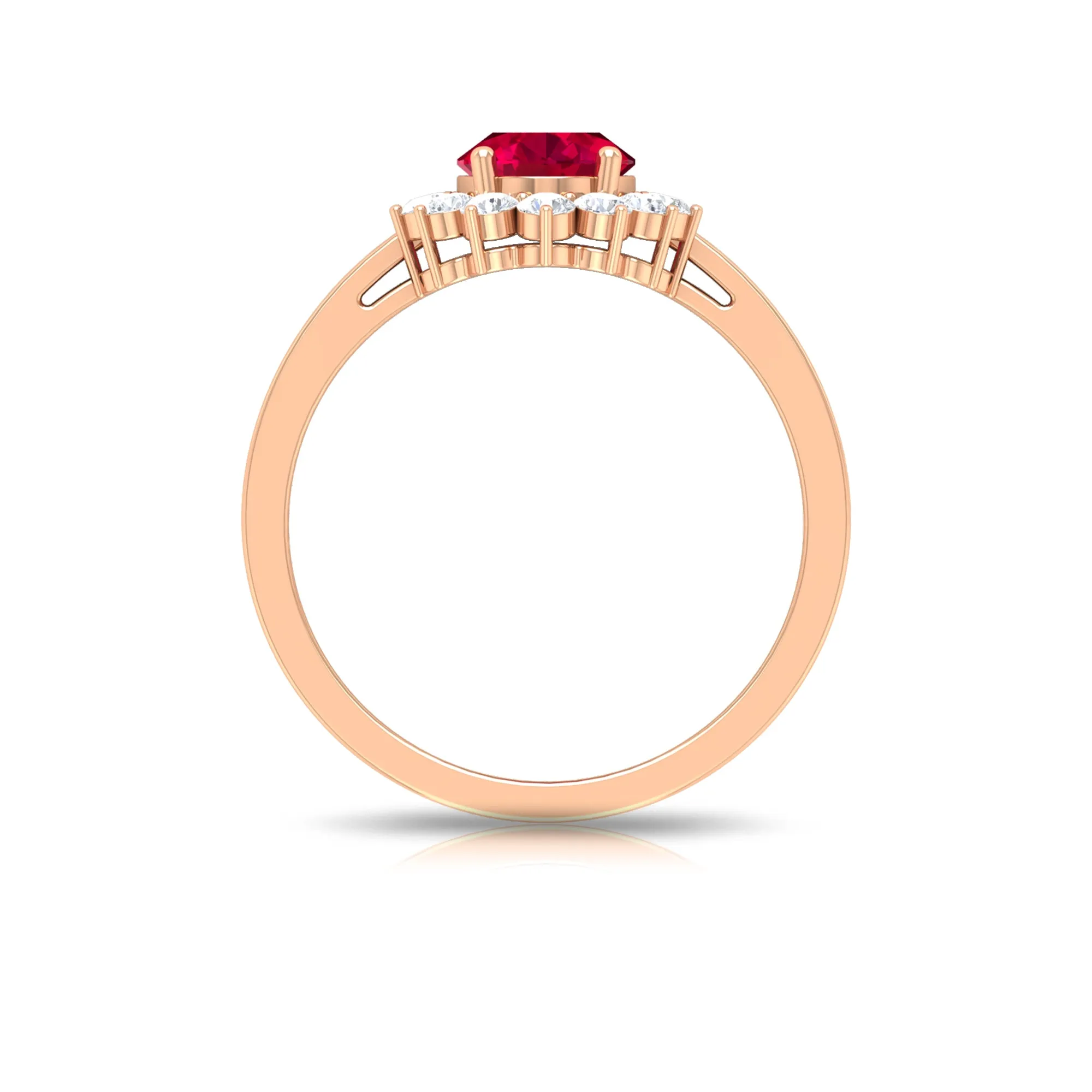 Ruby and Diamond Floral Engagement Ring