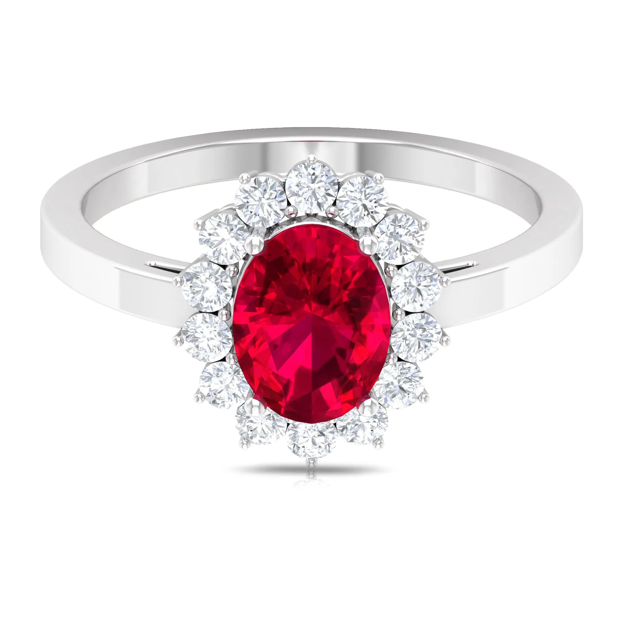 Ruby and Diamond Floral Engagement Ring