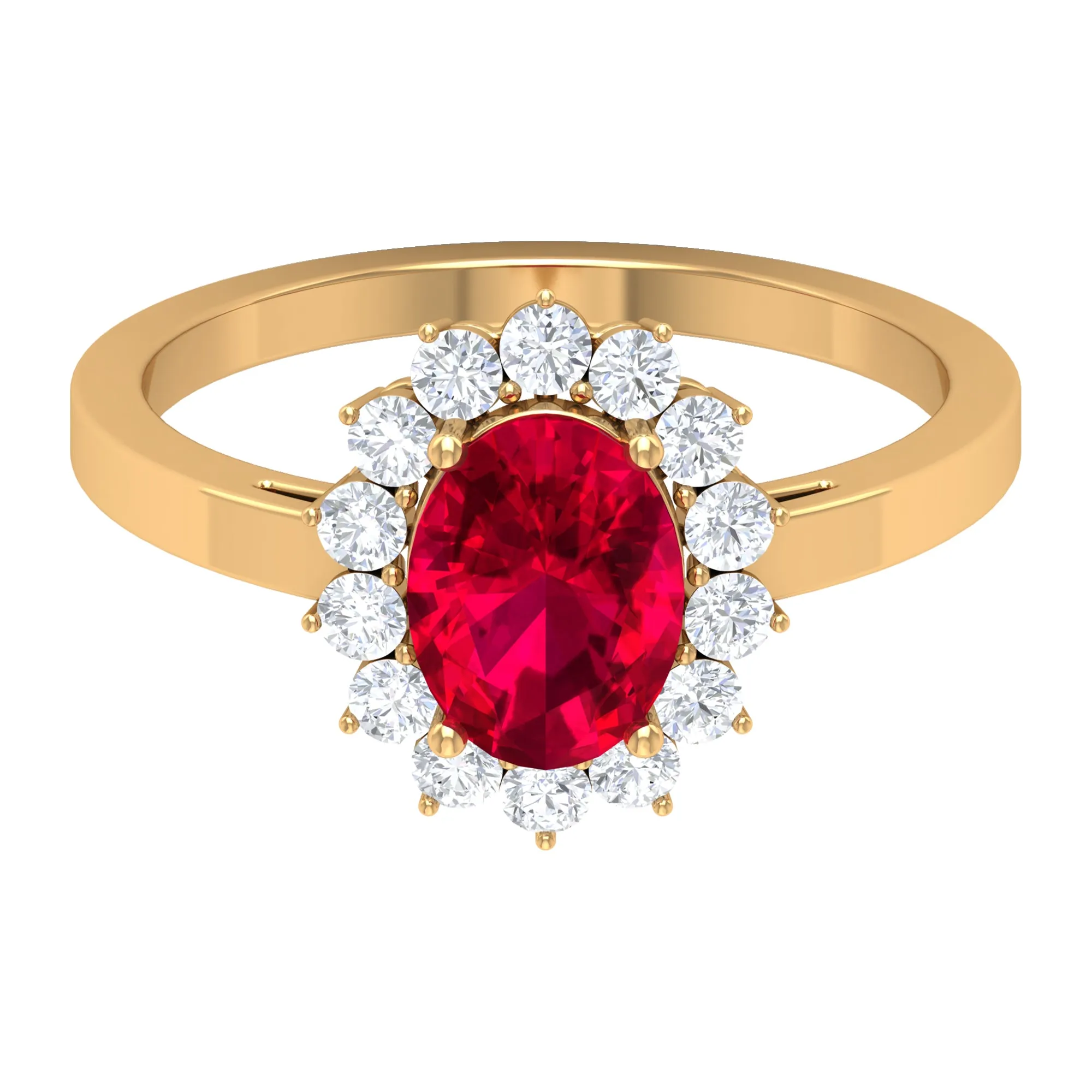 Ruby and Diamond Floral Engagement Ring