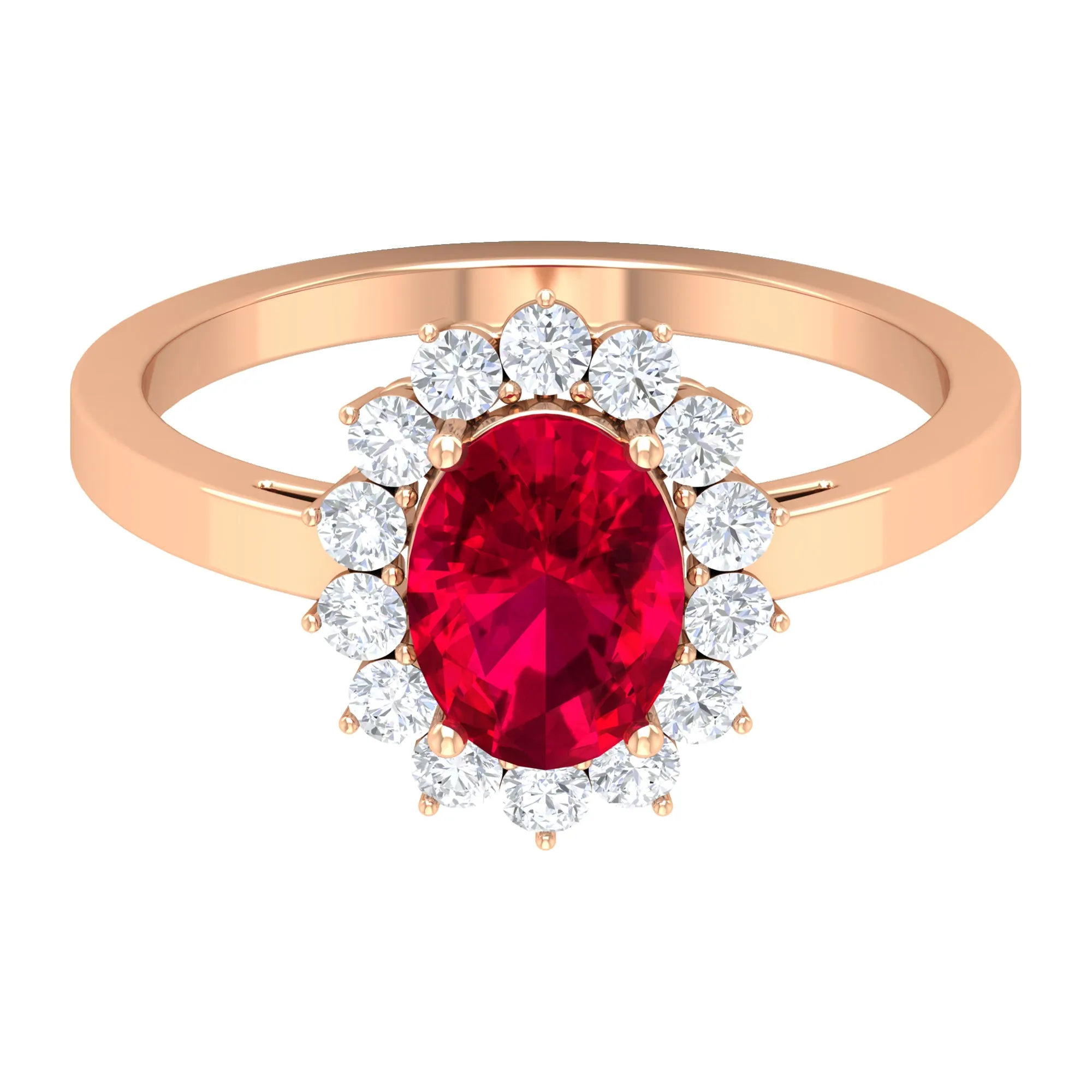 Ruby and Diamond Floral Engagement Ring