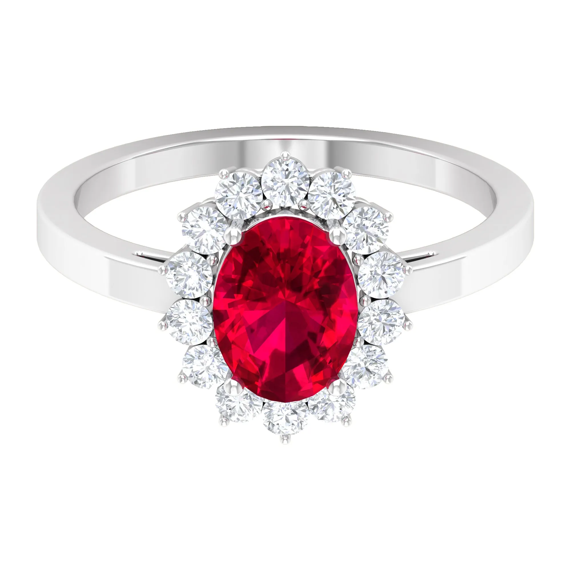 Ruby and Diamond Floral Engagement Ring