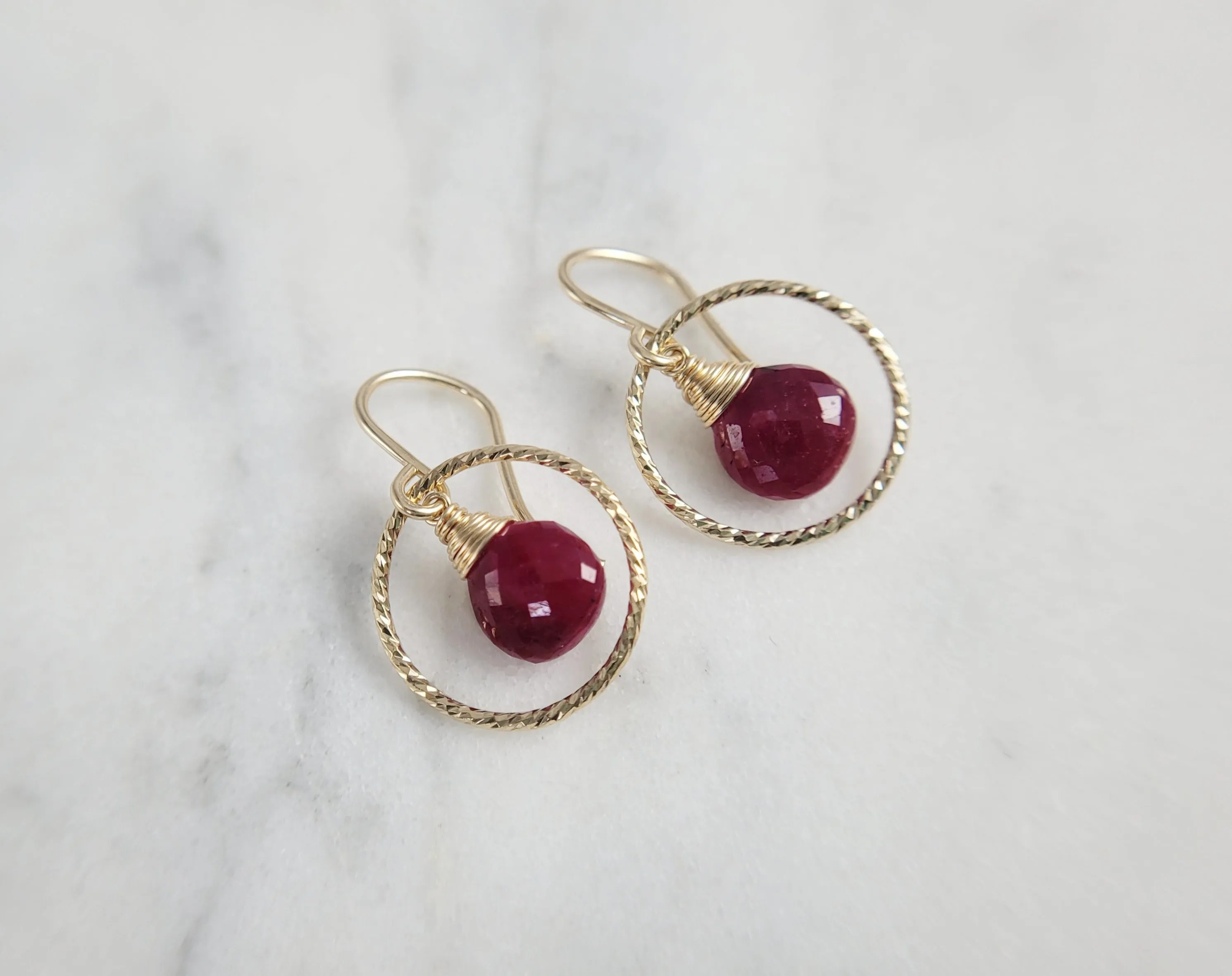 Ruby Hoop Earrings