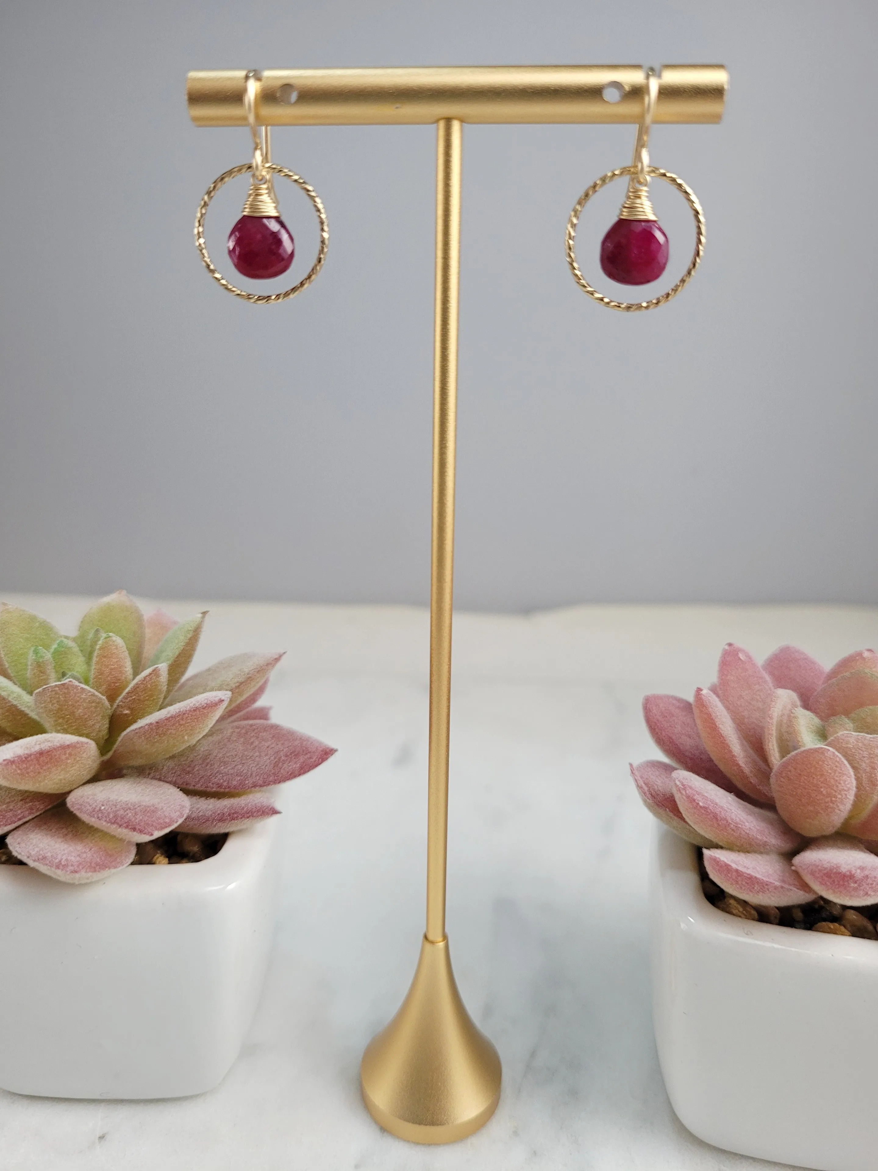 Ruby Hoop Earrings