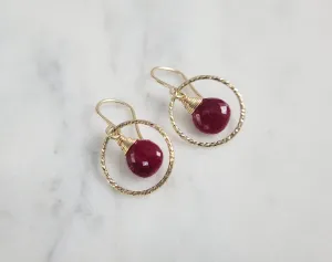Ruby Hoop Earrings