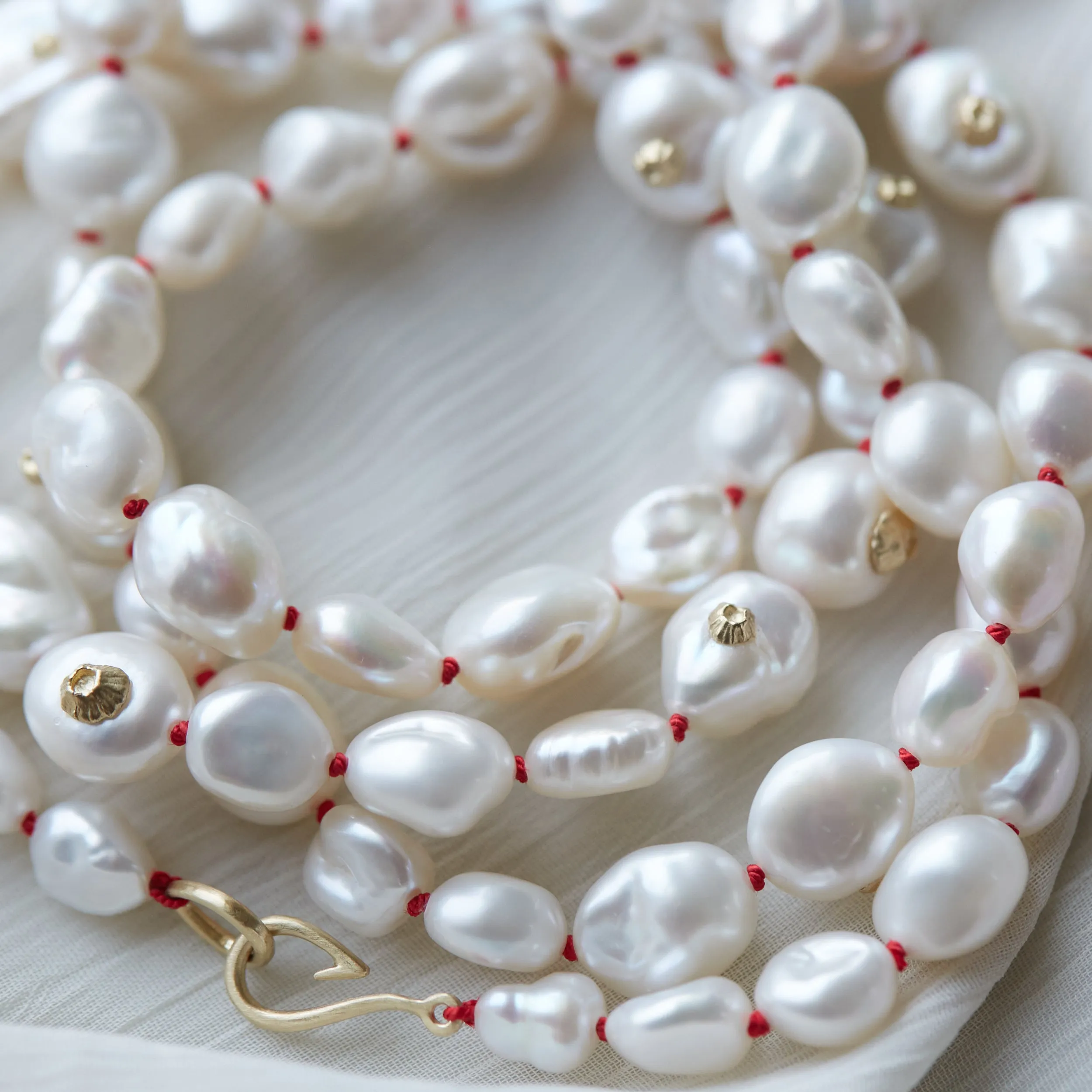 Sea Swept Baroque Pearl Ruthie B. Necklace with Barnacles