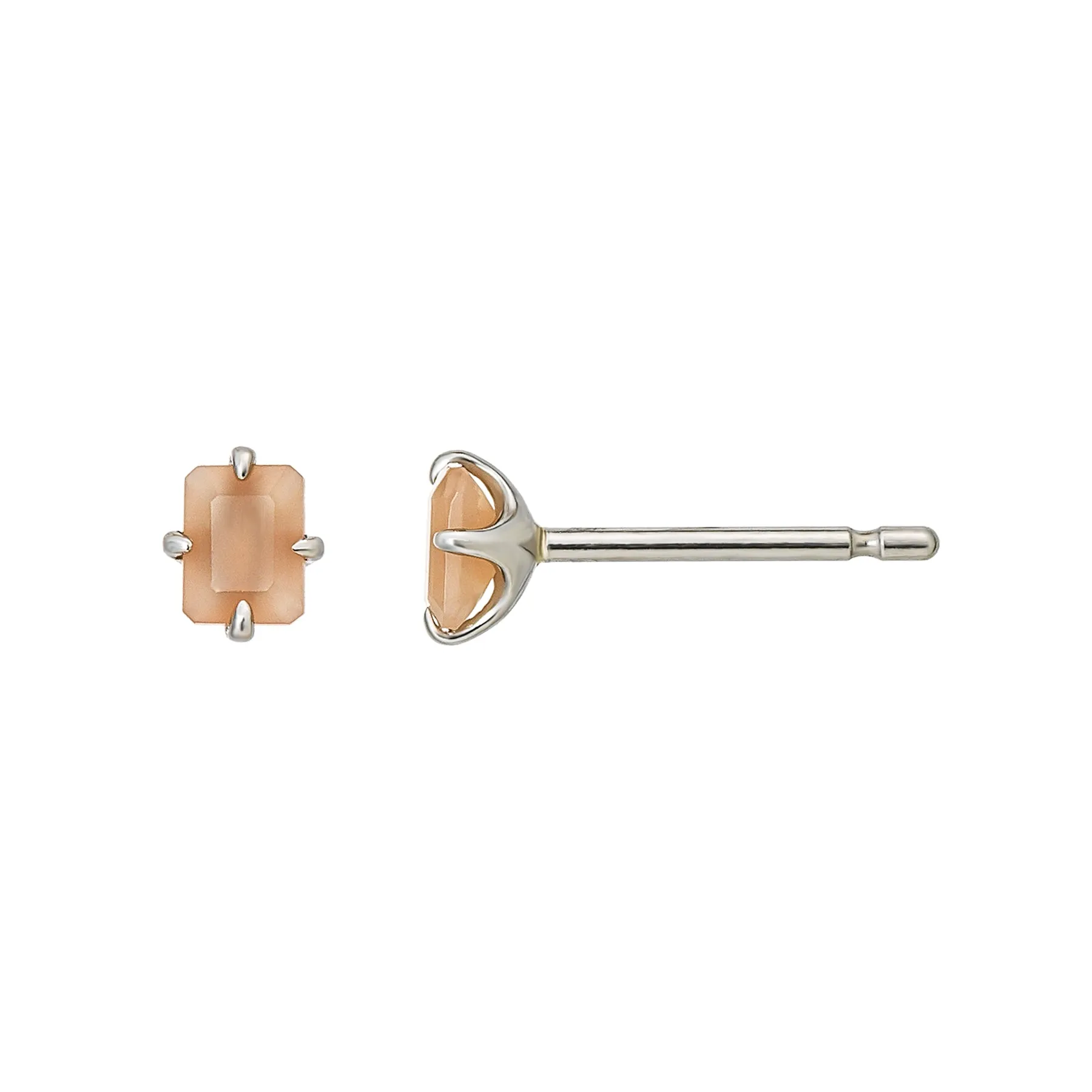 [Second Earrings] Platinum Orange Moonstone Earrings