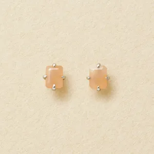 [Second Earrings] Platinum Orange Moonstone Earrings