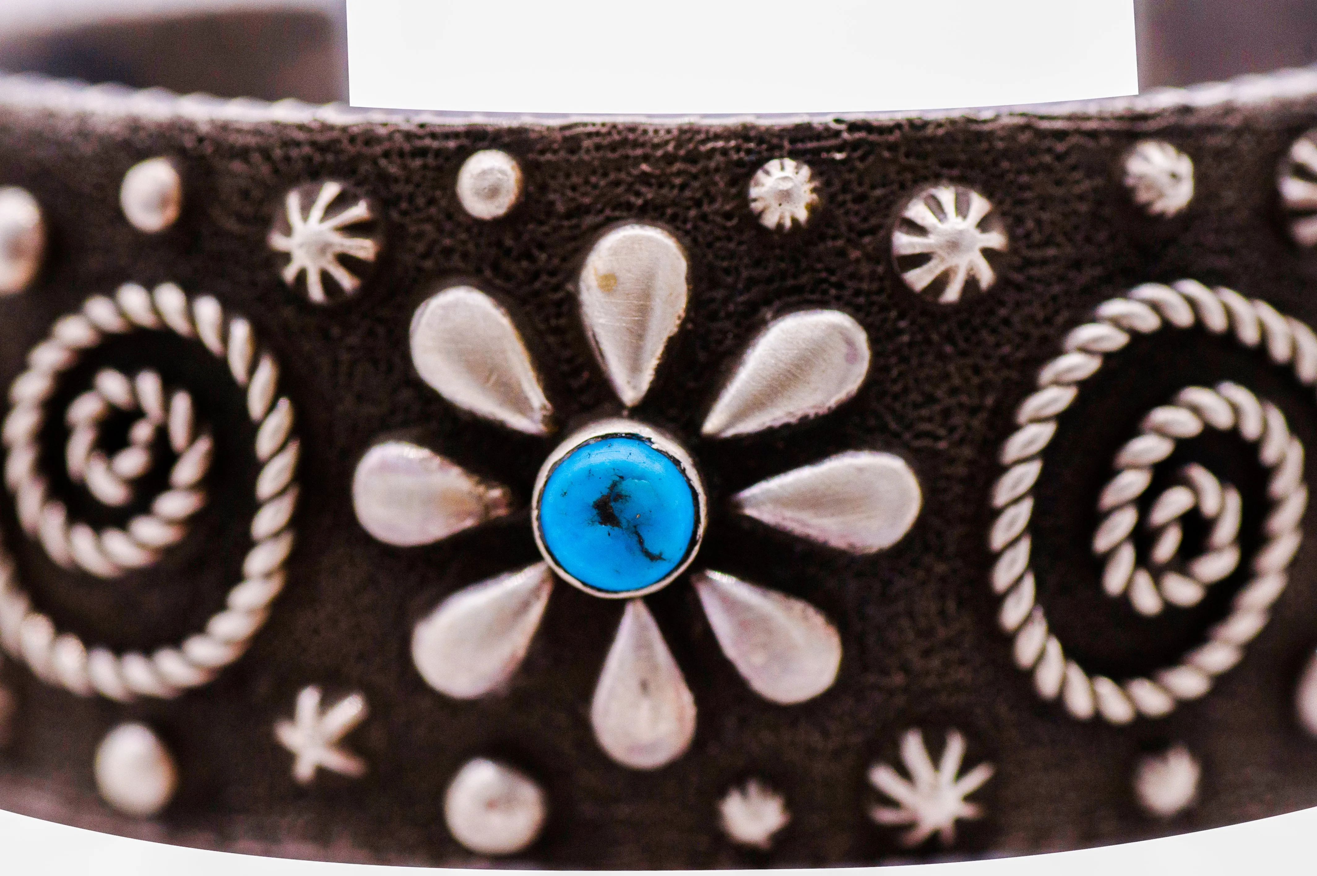Silver Filigree & Sleeping Beauty Turquoise Cuff | Artisan Handmade