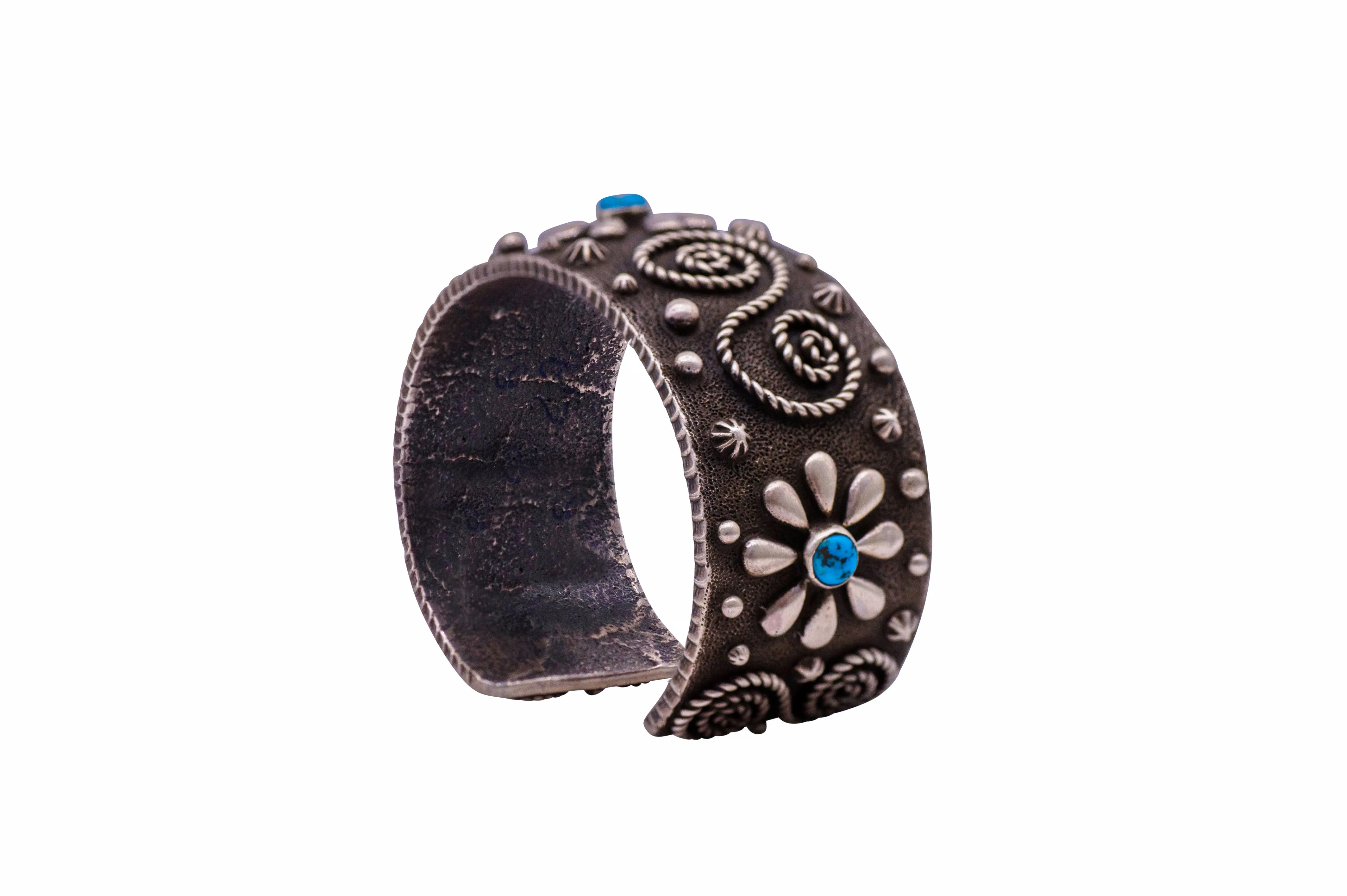 Silver Filigree & Sleeping Beauty Turquoise Cuff | Artisan Handmade
