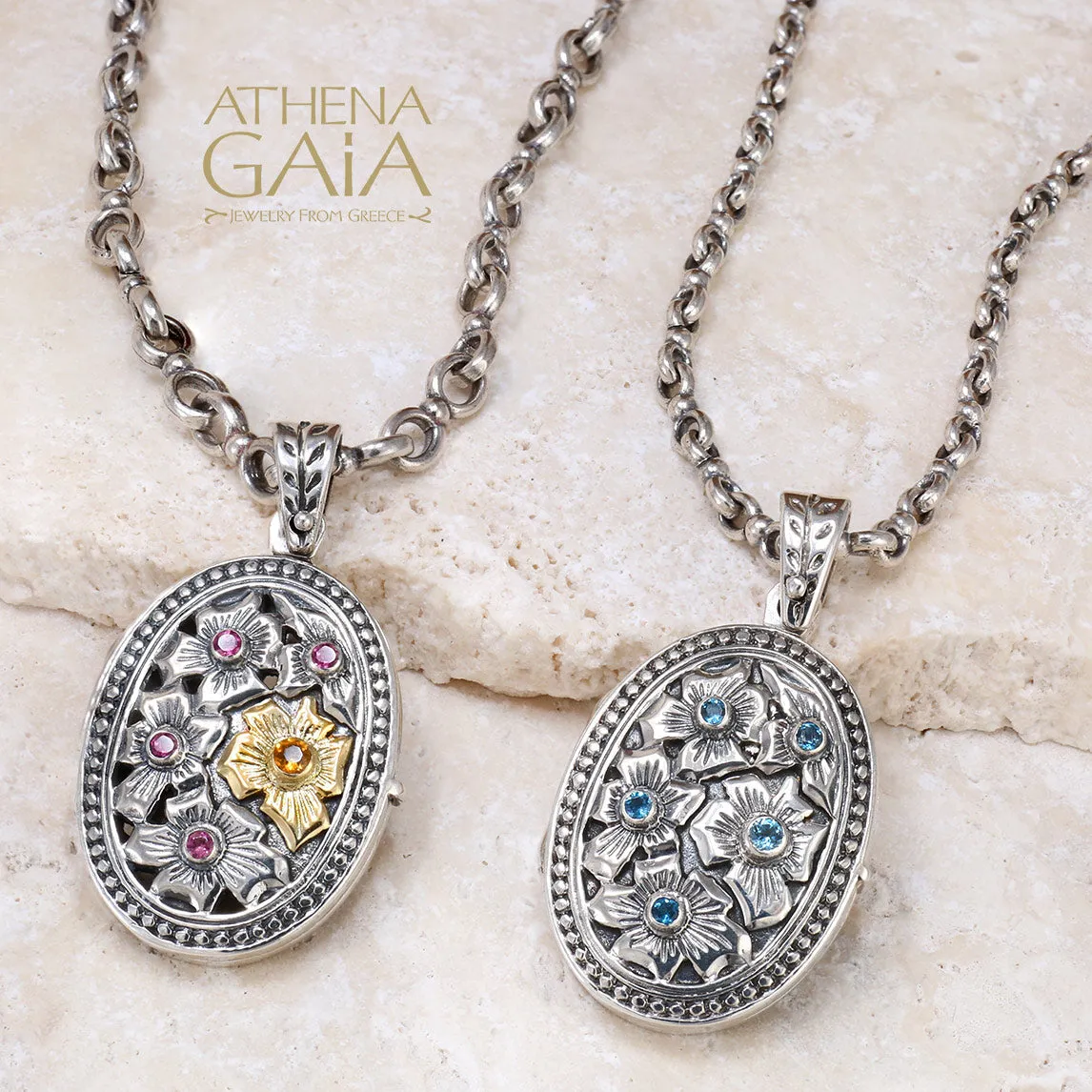 Silver Flower Field Locket