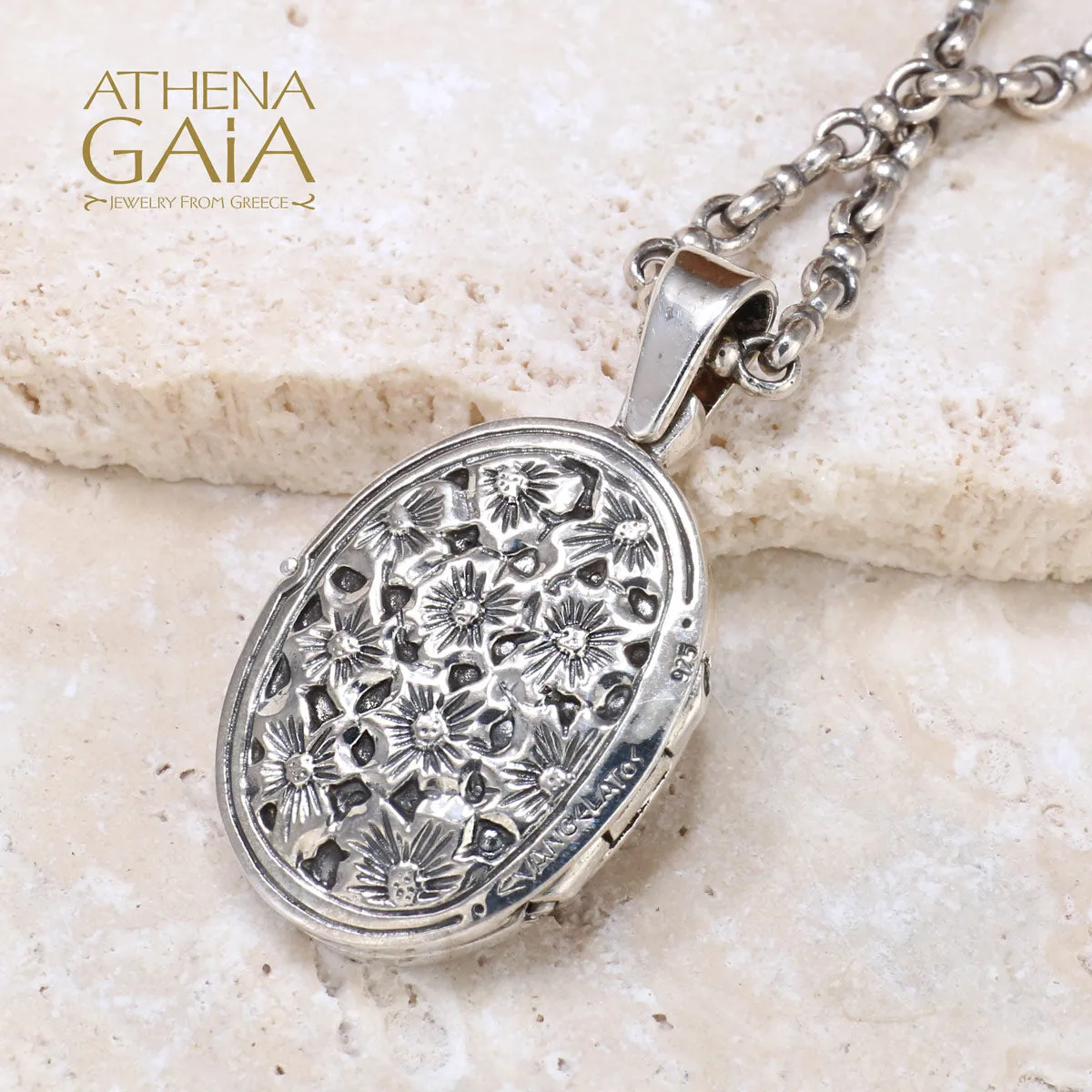 Silver Flower Field Locket