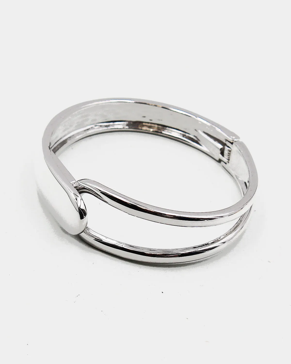Smooth Glossy Metal Hinged Bangle