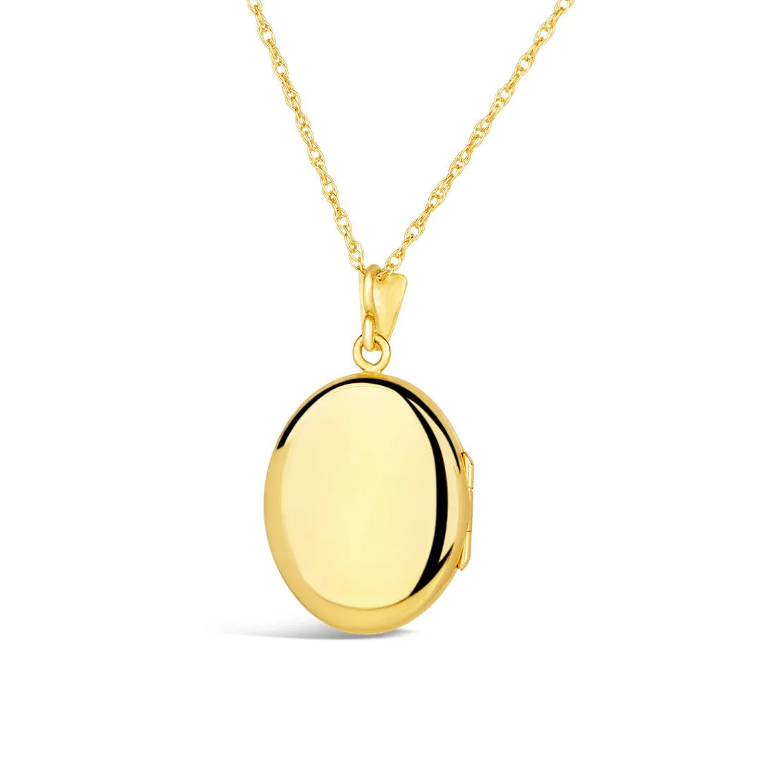 Solid Gold Oval Diamond Locket