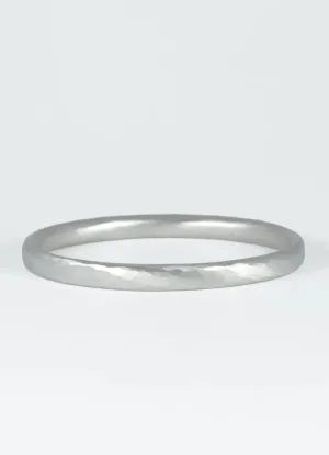 Solid Platinum Hand Forged Oval Bangle