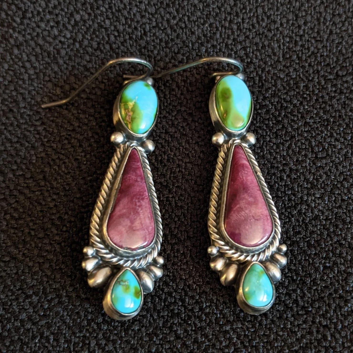 Sonoran Gold Turquoise & Purple Spiny Oyster Necklace Set by D. Wylie GJ-JWS-0015