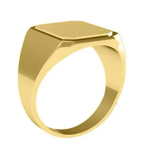 Step Edge Square Signet Ring - 12mm x 10mm
