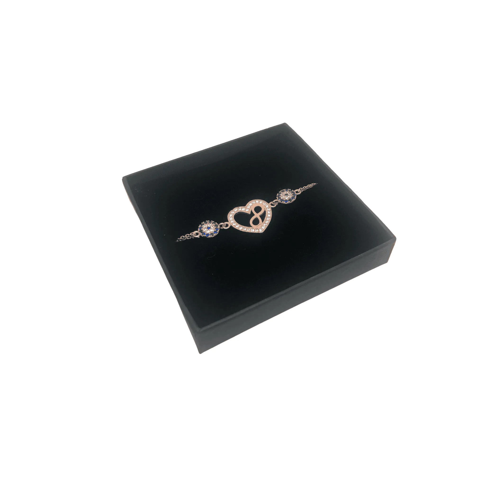 Sterling Silver and Rose Gold Bracelet with Infinity Heart