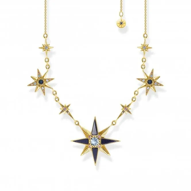 Sterling Silver Gold Plated Magic Stars Necklace KE2118-963-7-L45V