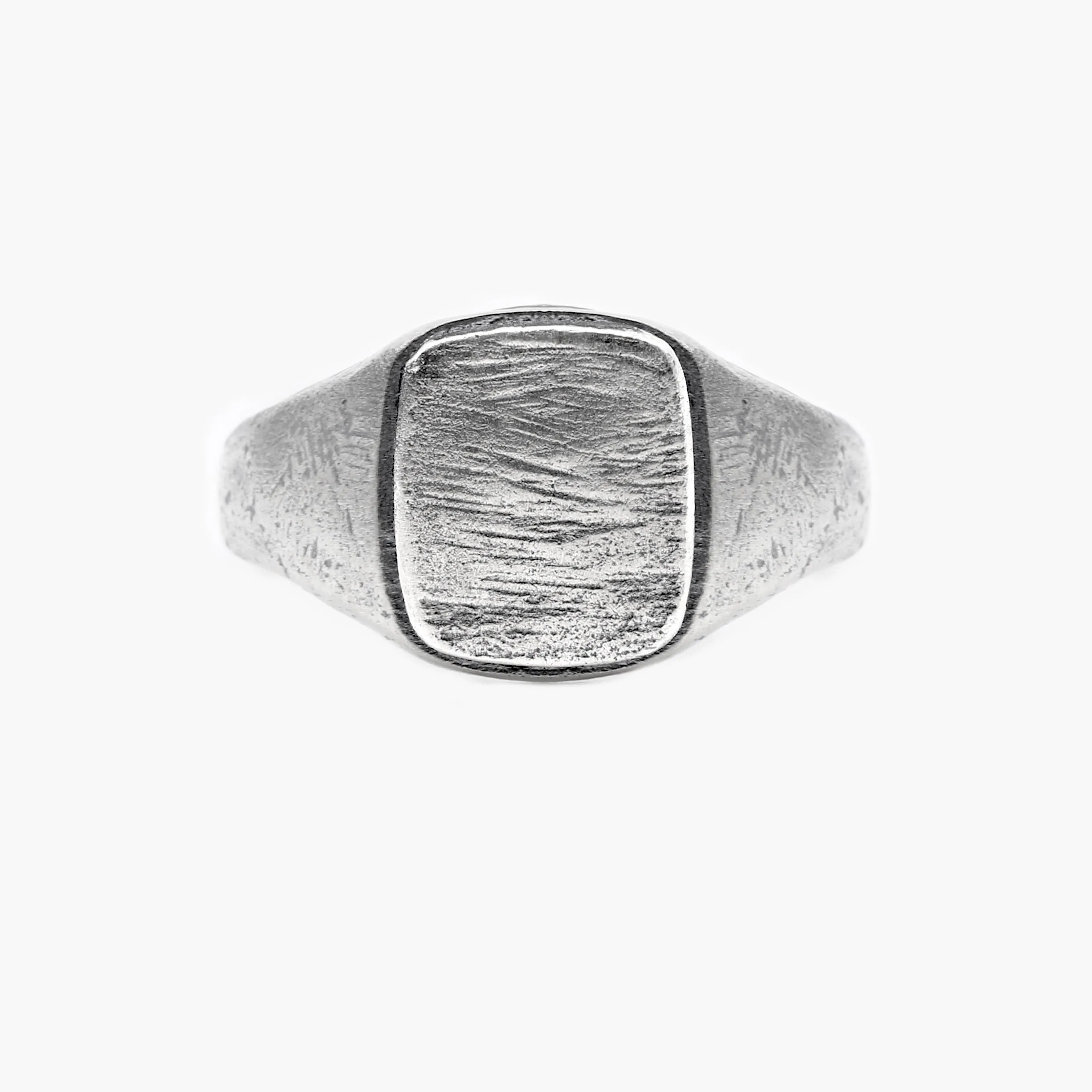 Sterling Silver Maxi Signet Ring With Aged Finish