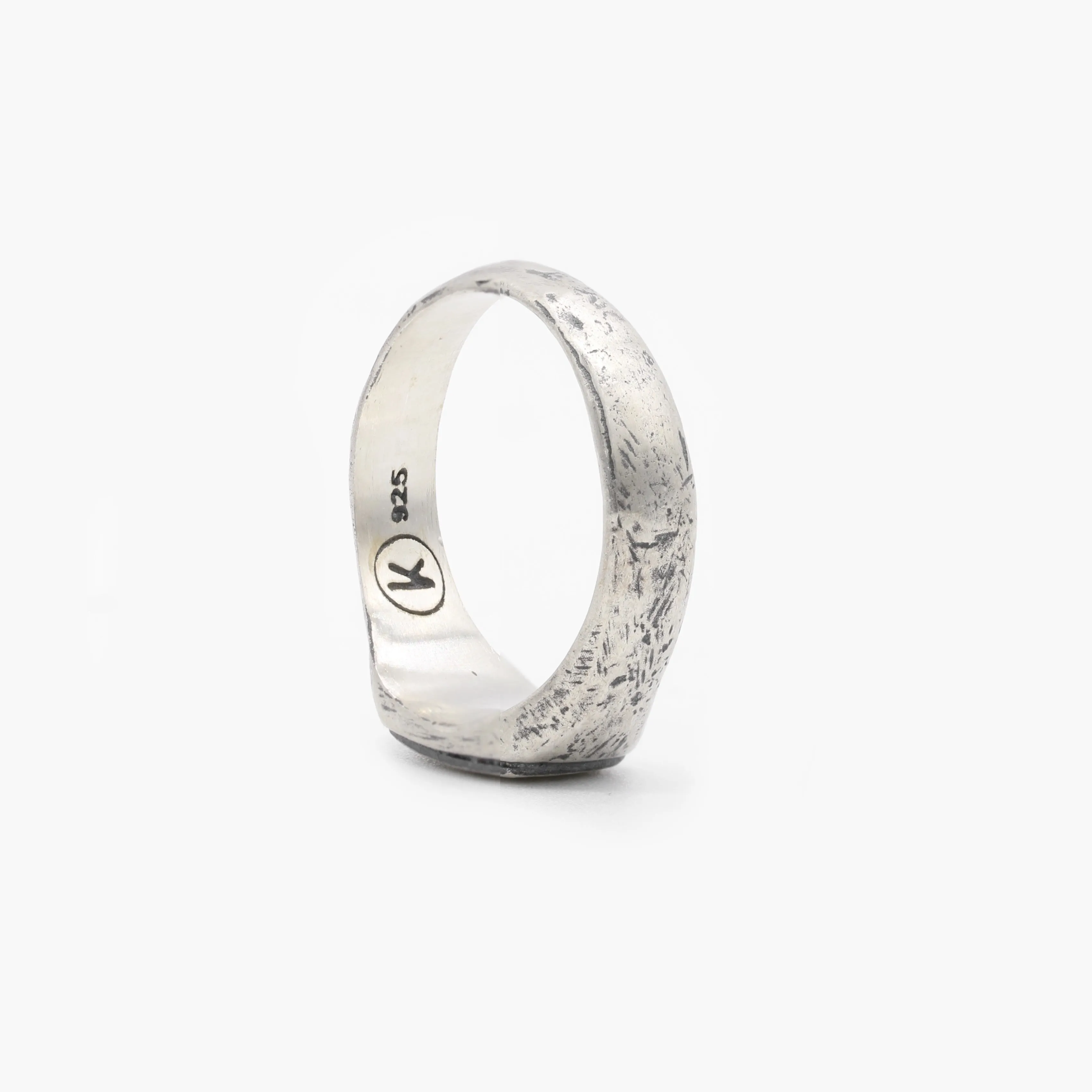 Sterling Silver Maxi Signet Ring With Aged Finish