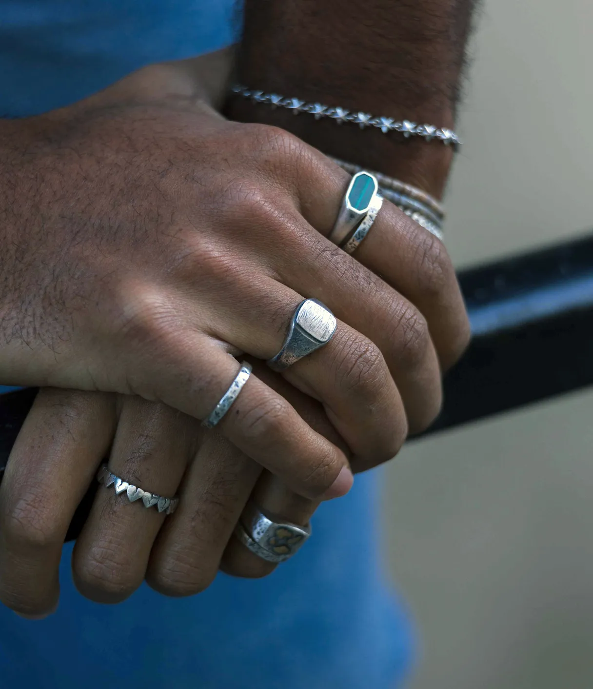 Sterling Silver Maxi Signet Ring With Aged Finish