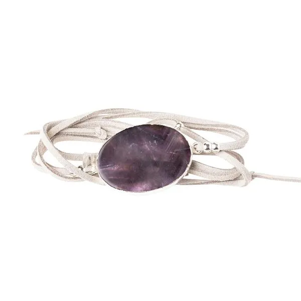 Suede Stone Amethyst/Silver