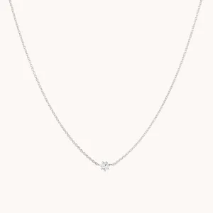 supernova white sapphire necklace silver- sterling silver