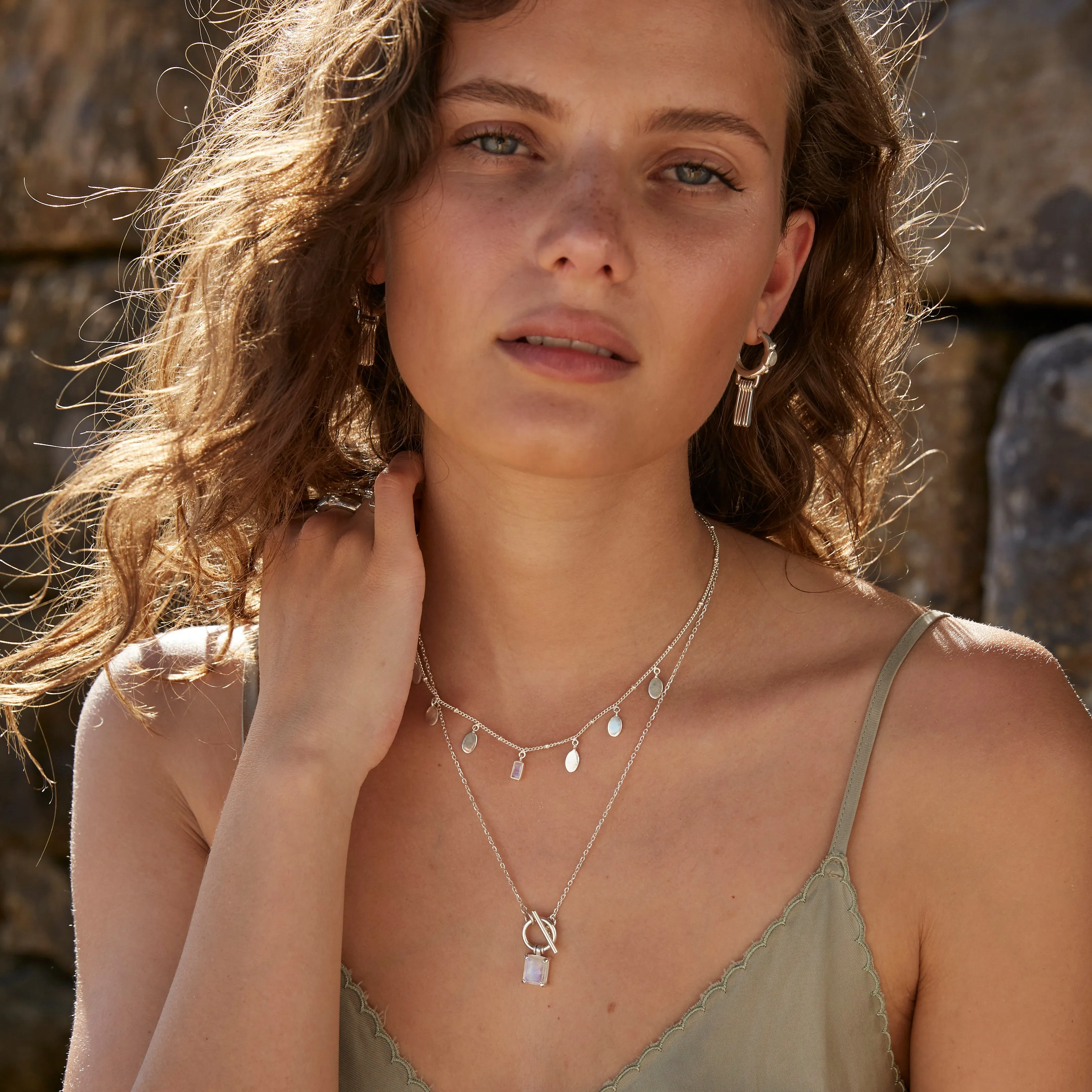 Tassel Silver Hoops