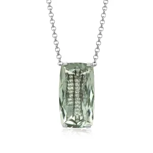 TRANSPARENZA Necklace (0890) - Prasiolite / SS