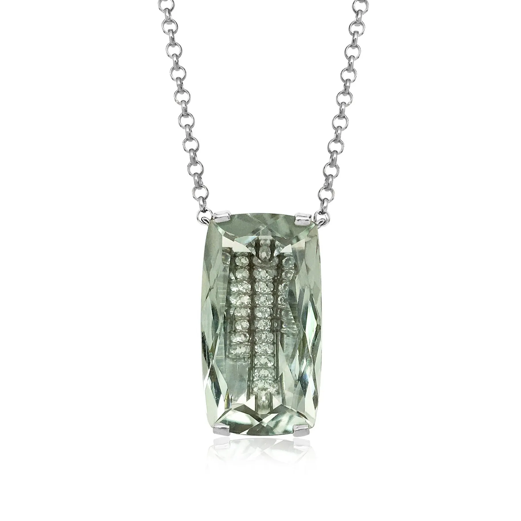 TRANSPARENZA Necklace (0890) - Prasiolite / SS