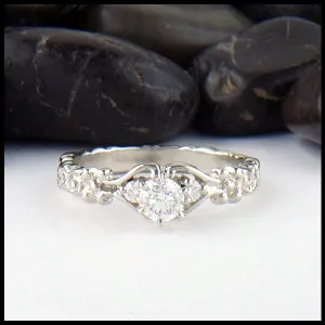 Trinity Scroll 3 Stone Diamond Ring