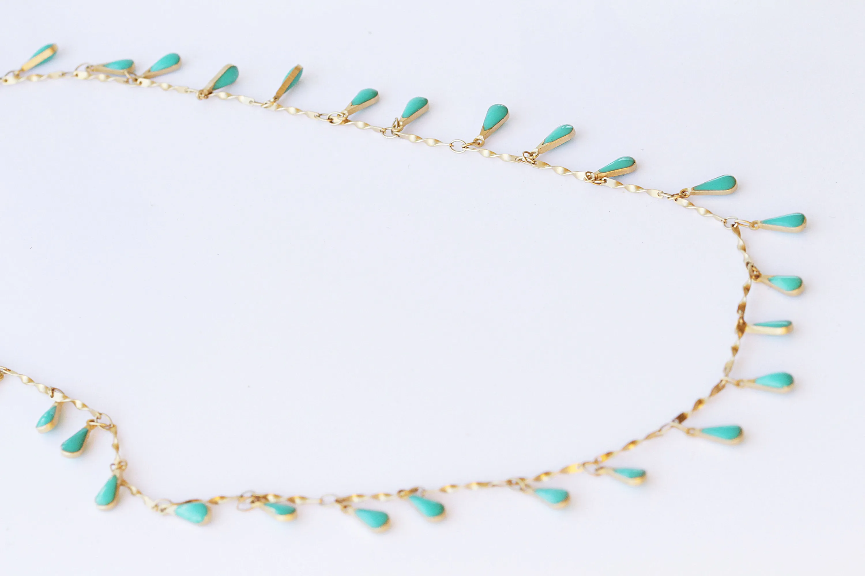 TURQUOISE FRINGES NECKLACE