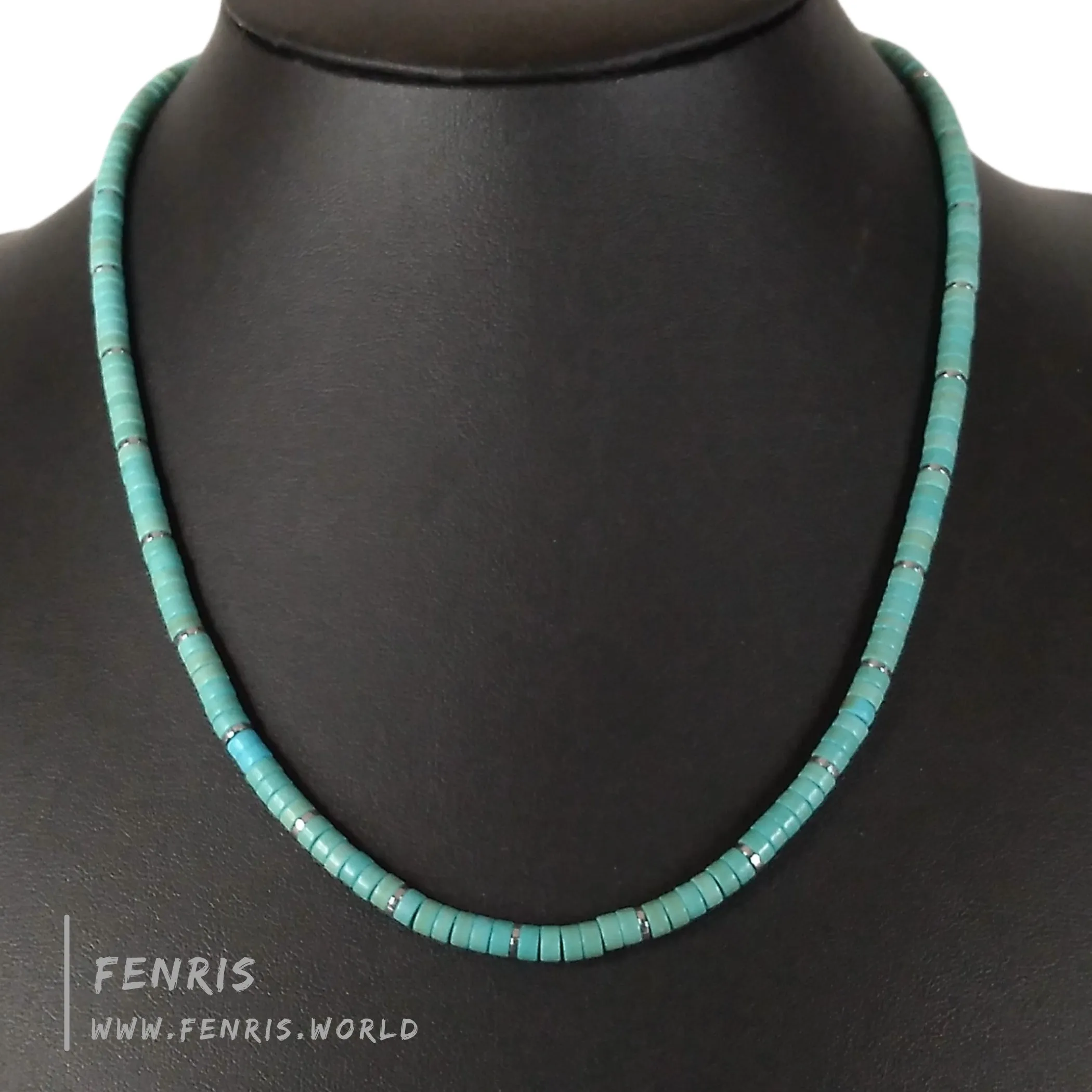 Turquoise Heishi Surfer Necklace