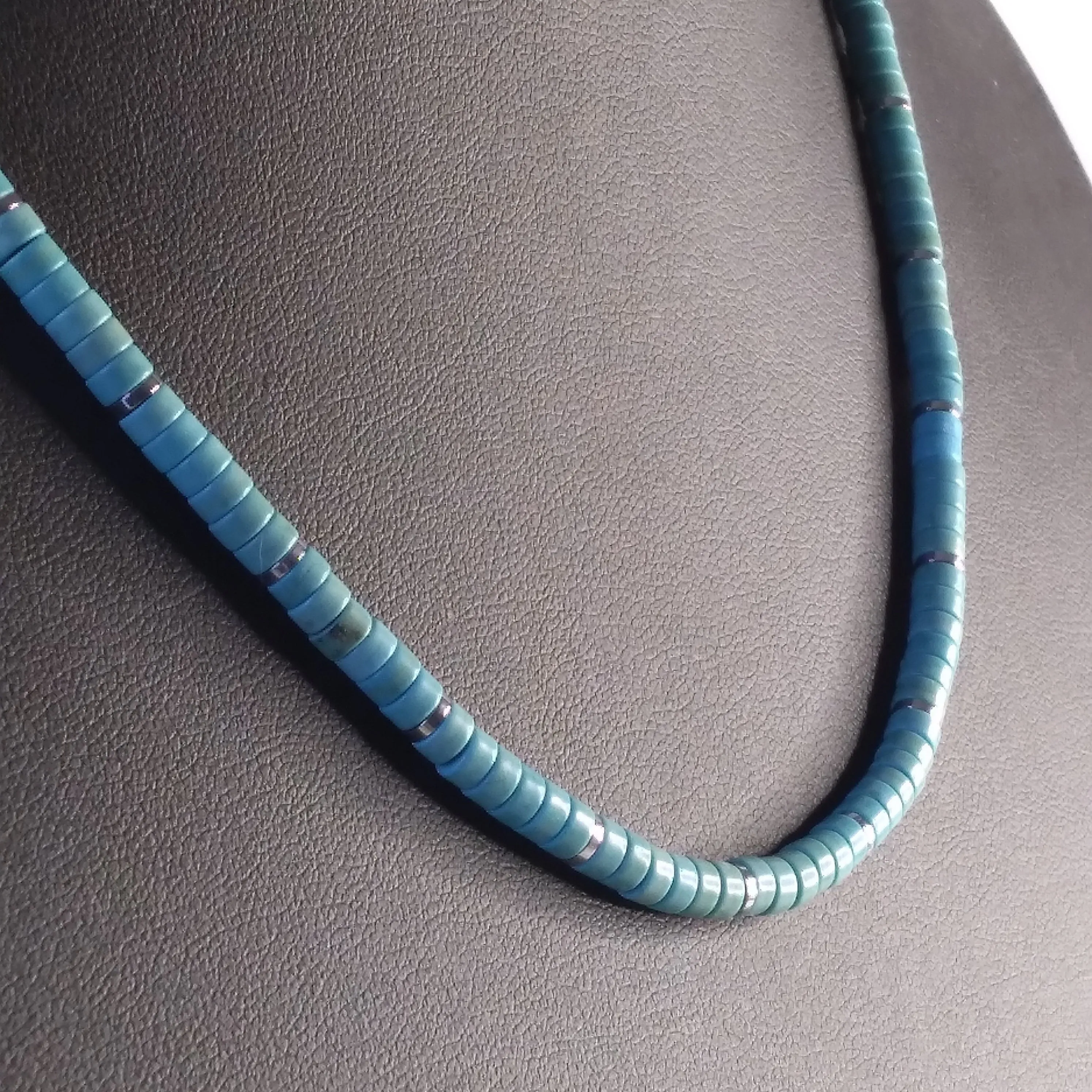 Turquoise Heishi Surfer Necklace