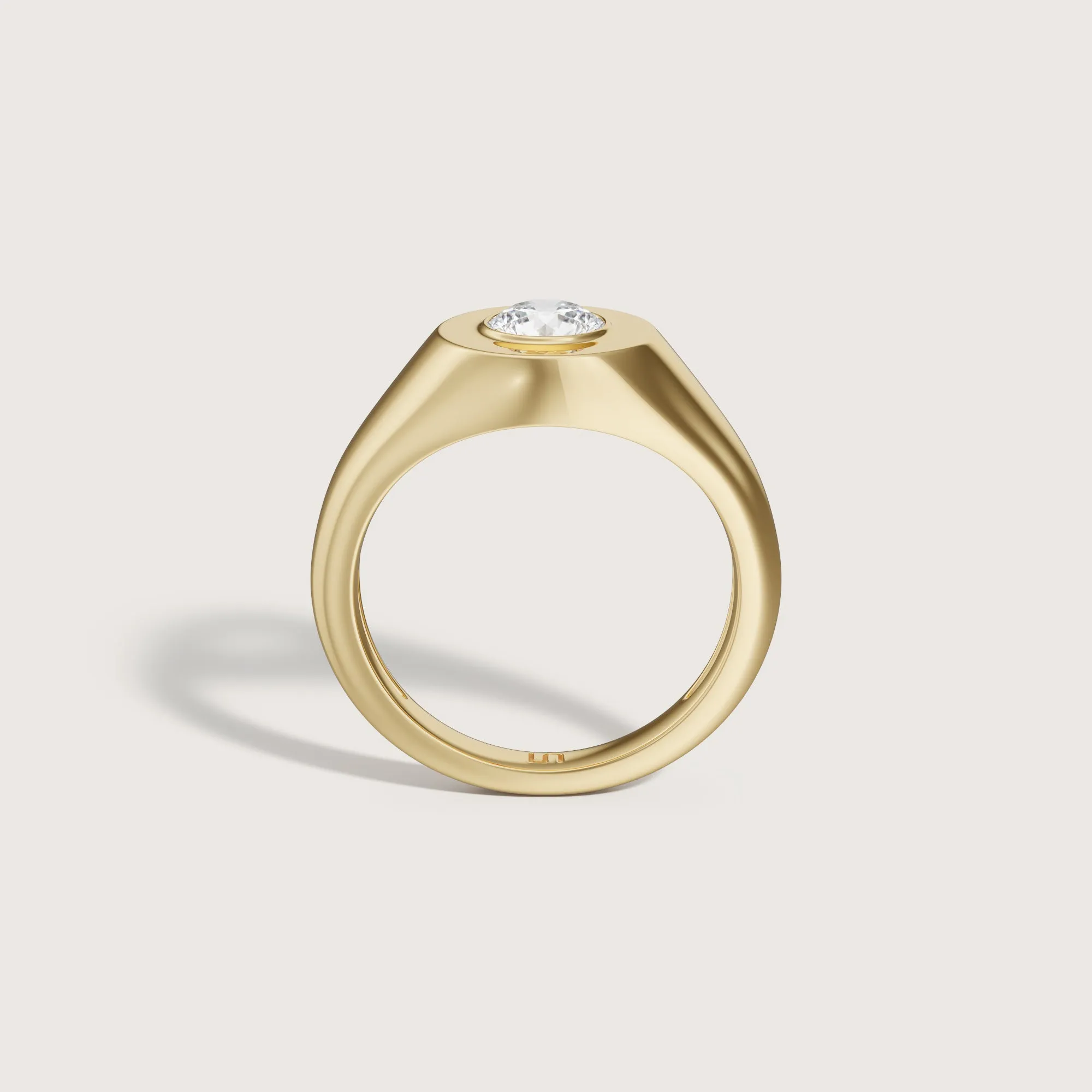 Unicus Diamond Signet Ring Round