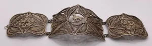 Vintage Filigree 900 Silver Llama Flower Bracelet PARTS AS IS