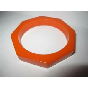 Vintage Art Deco era RARE Octagonal Orange Bakelite Bangle
