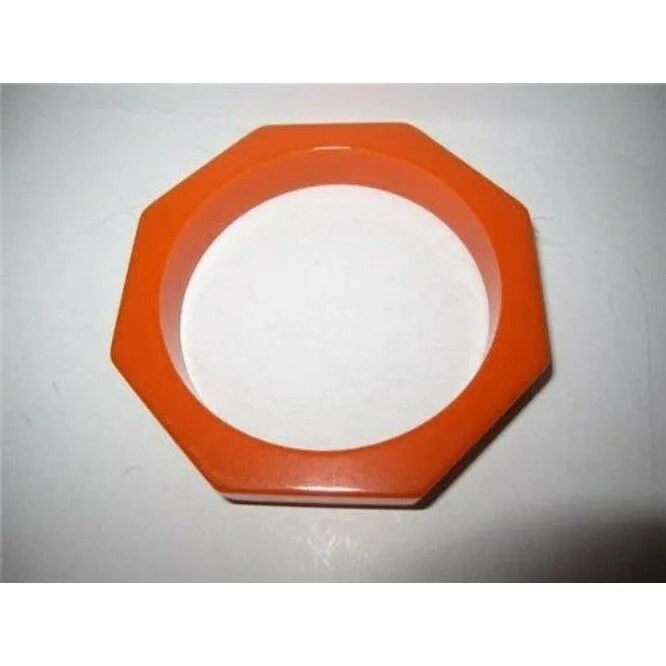 Vintage Art Deco era RARE Octagonal Orange Bakelite Bangle