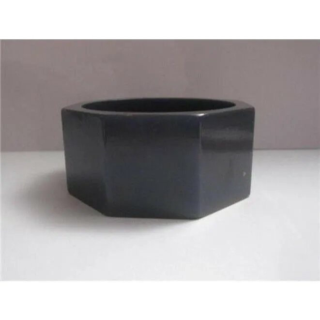 Vintage Art Deco Era RARE Wide Carved Octagonal Blue Moon Bakelite Bangle