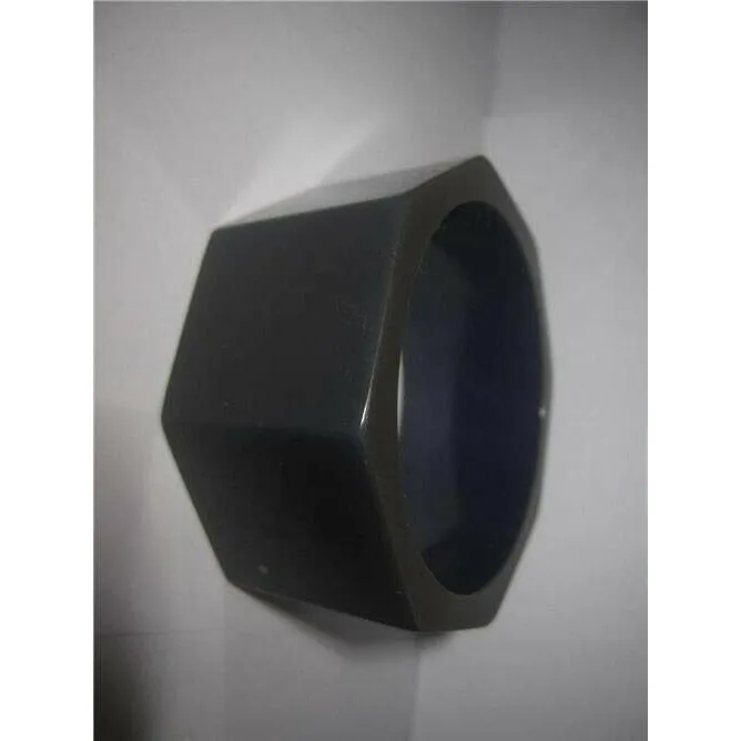 Vintage Art Deco Era RARE Wide Carved Octagonal Blue Moon Bakelite Bangle