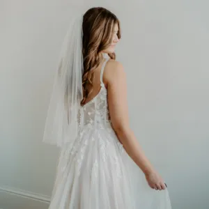 Waist Length Raw Edge Veil