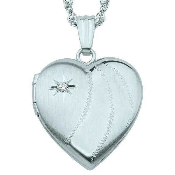 White Gold Diamond Heart Locket