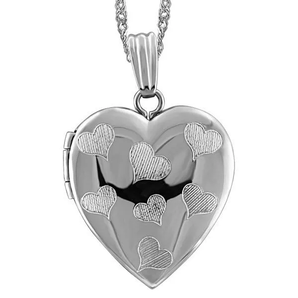 White Gold Heart Locket