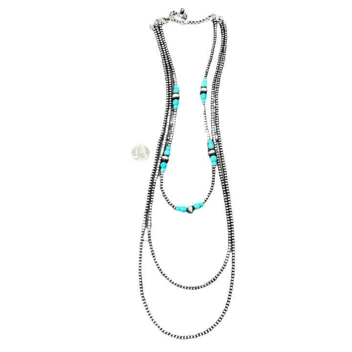 Women's Isac Handmade Navajo Bead, Turquoise Necklace 735141