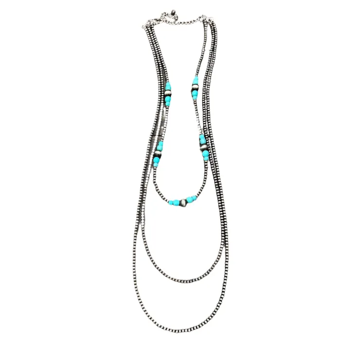 Women's Isac Handmade Navajo Bead, Turquoise Necklace 735141