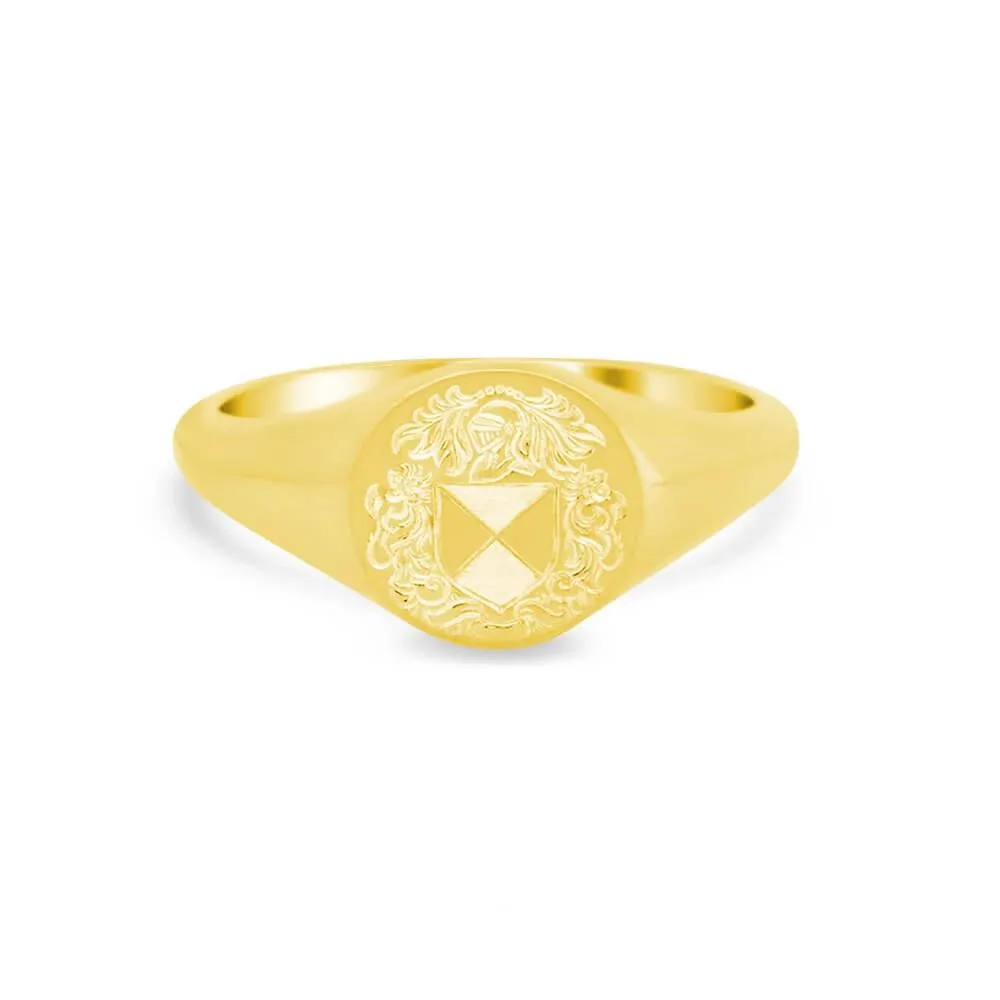Women's Round Signet Ring - Small