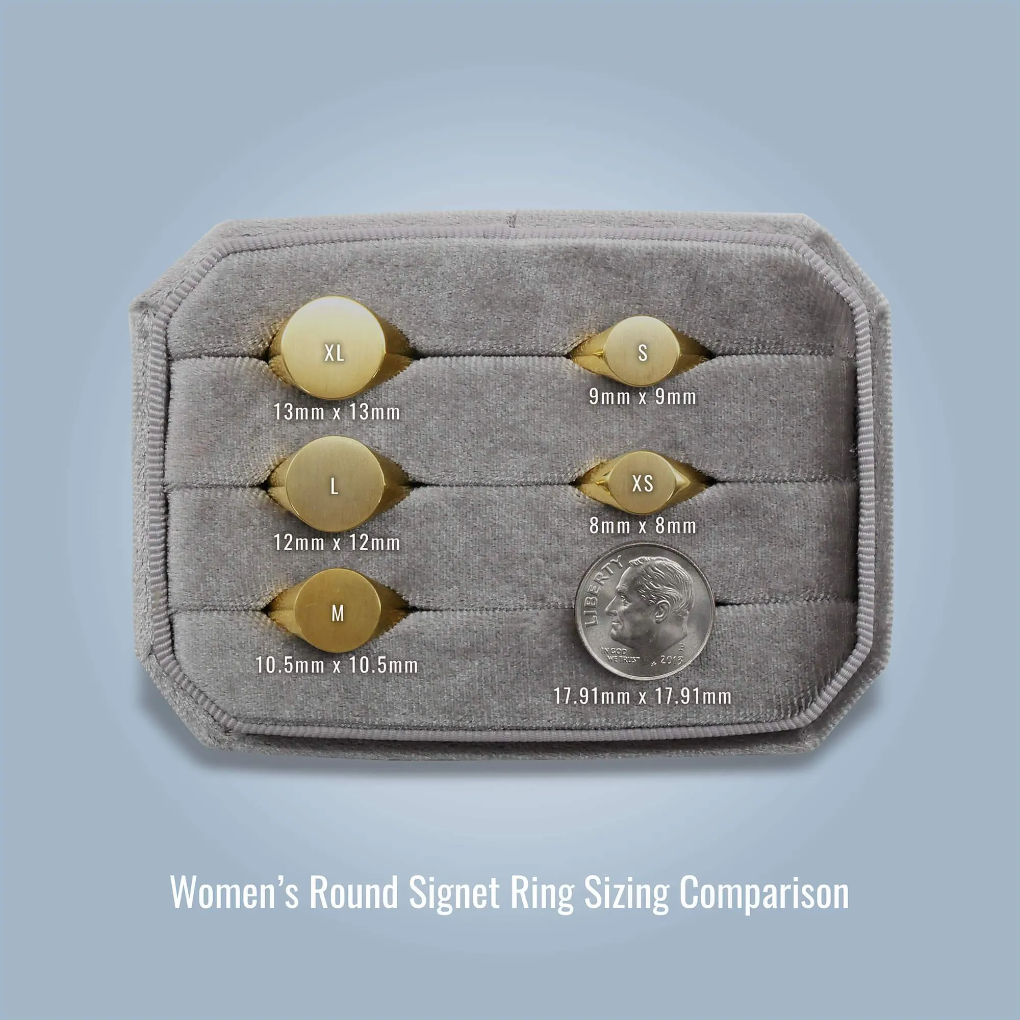 Women's Round Signet Ring - Small
