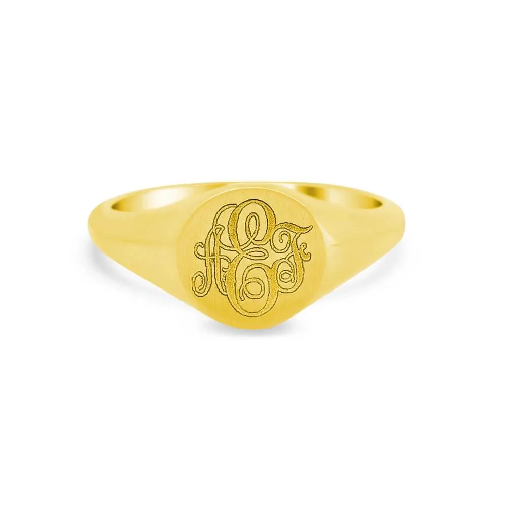 Women's Round Signet Ring - Small