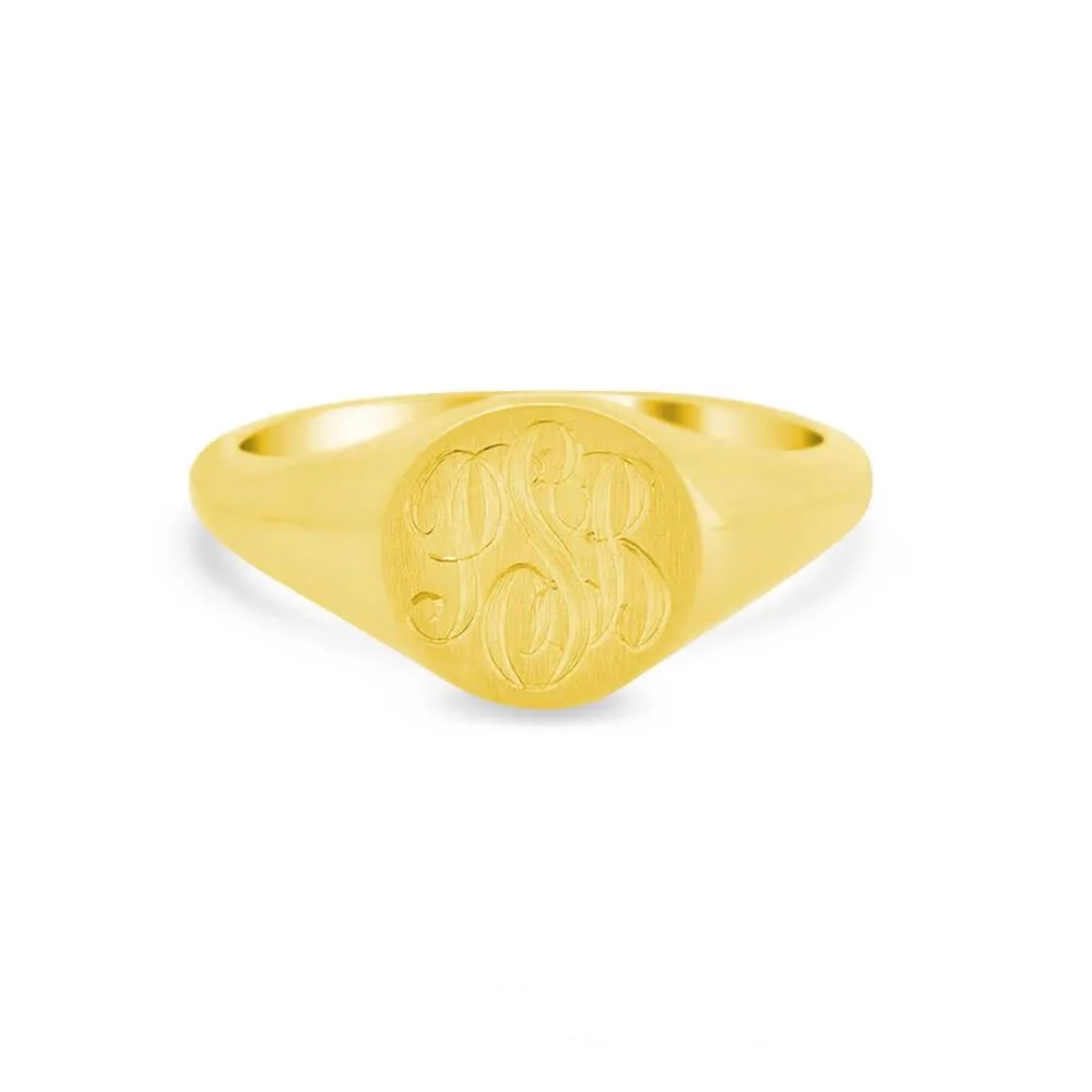 Women's Round Signet Ring - Small